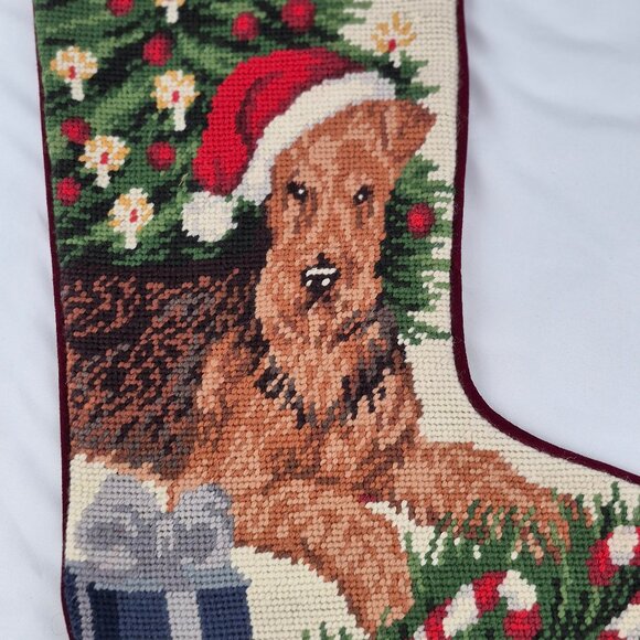 Dog Needlepoint Christmas Stocking - Picture 7 of 16